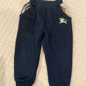 Burberry Kids Dark Blue Joggers with Check Detail